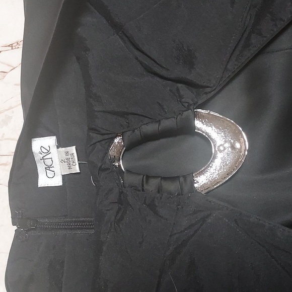 Vintage,Cache- Size 2, Black Haulter Streach Silk Midi . - Picture 6 of 9